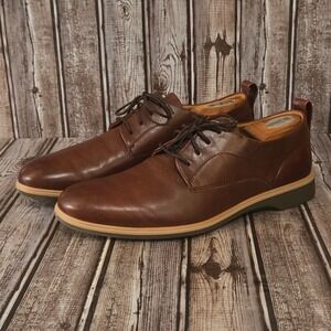 Sz 11 M Mens Amberjack The Original Chestnut Brown Leather Derby Shoes VGUC